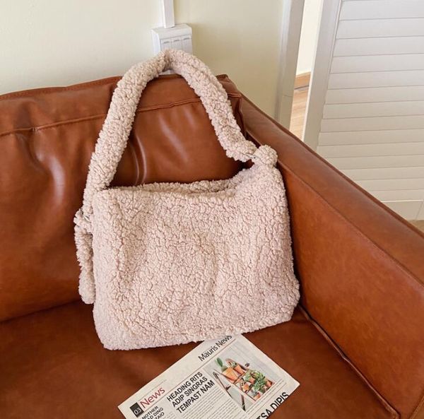 

3pcs stuff sacks women plush large capacity sport shoulder bag mix color