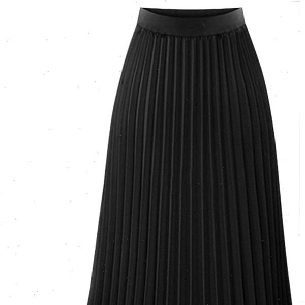 

wowomens skirts womens fashion long metal silver super pleated skirt high waist elasticparty, Black
