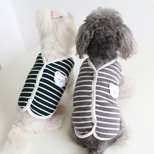 

petstyle autumn winter little white bear striped vt cat cloth pet suppli dog
