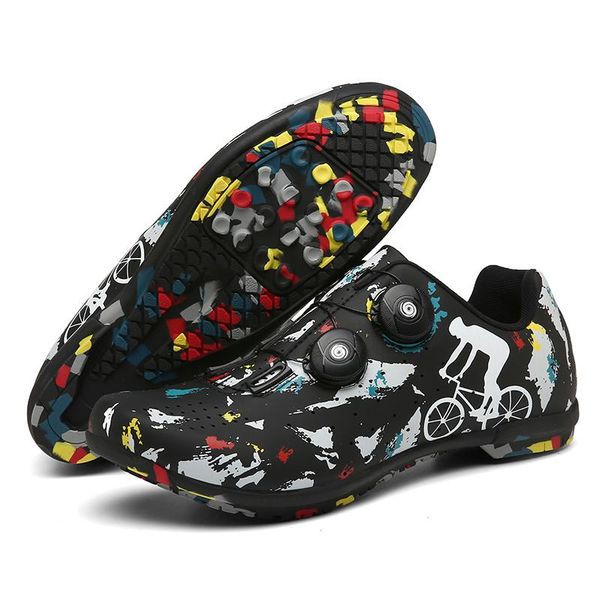 

cycling footwear shoes road bike mtb men's sneakers woman spd cleat hard-soled leisure outdoor sports bicycle, Black
