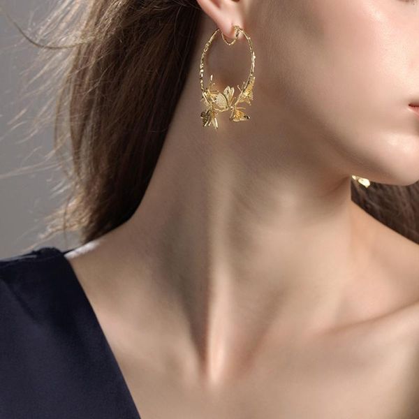 

dangle & chandelier french romantic retro golden butterfly earrings creative personality trendy super fairy net red wild female, Silver