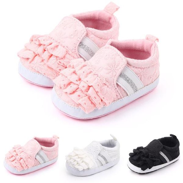 First Walkers Prezzo 1 paio di scarpe morbide per bambina con paillette alla caviglia + AGE3-15 M, bambini/nati Prewalker, scarpe antiscivolo