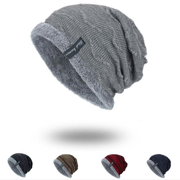 

outdoor hats coral fleece winter hat beanies mountaineering scarf warm breathable wool knitted boys letter double layer cap, Black;white