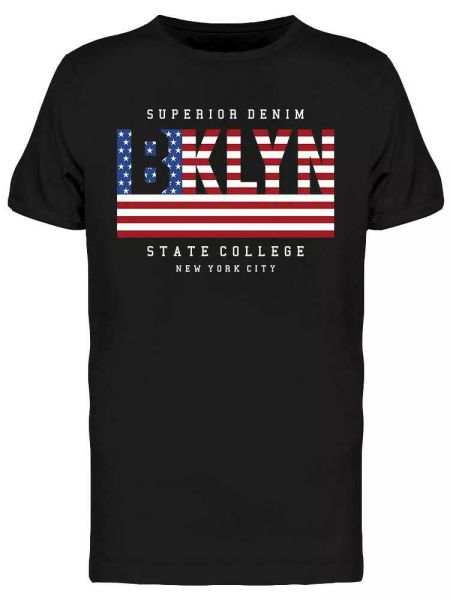 

brooklyn state college n y c tee men's -image by shutterstock, White;black