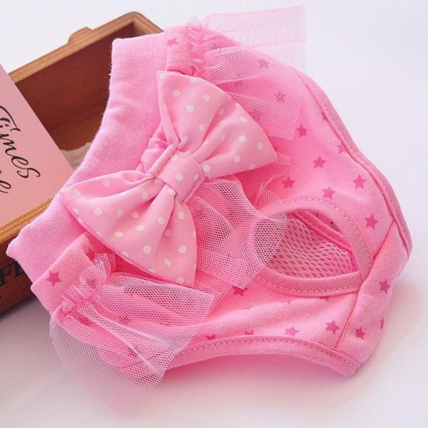 

dog apparel dogs physiological pants with bowknot fashion dot print diaper sanitary washable shorts panties pet care clothes