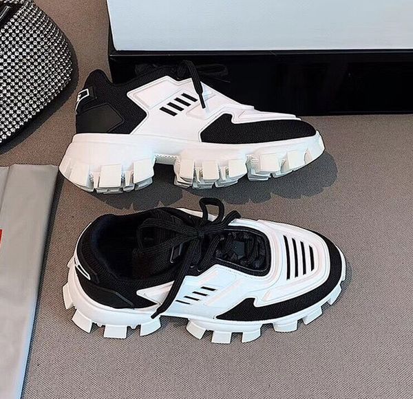 

2021 designer luxury black platform casual shoes sneaker women lacing heavy sole men beige thick leather white apricot the lace-up size