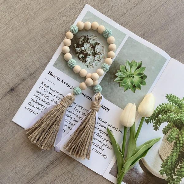

decorative objects & figurines tassle farmhouse beads natural wood bead garland kids baby nursery room decor