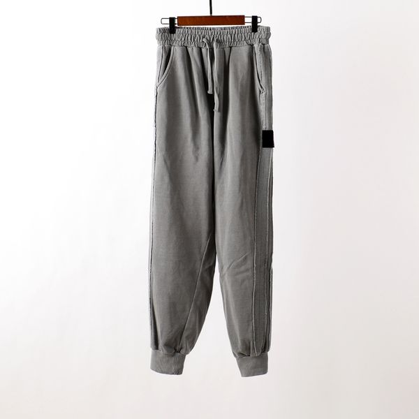 

men's pants badge stone casual loose drawstring trousers 4 colors, Black