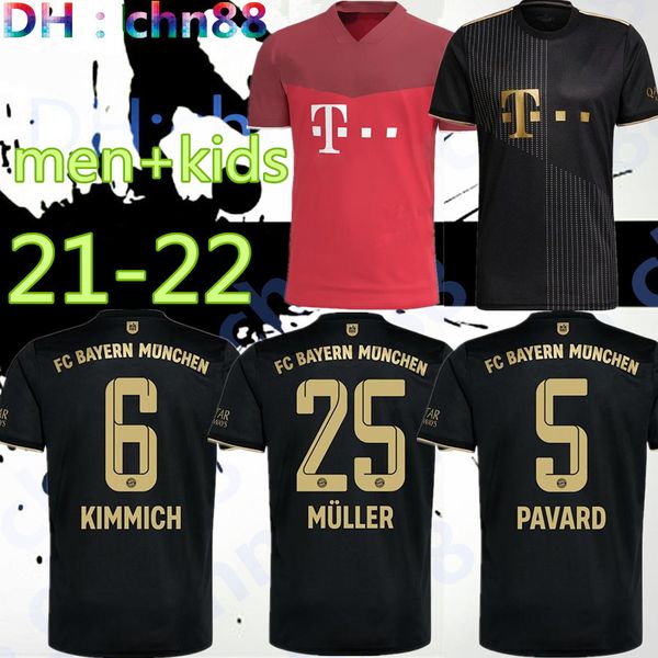 

21 22 fc bayern munich lewandowski goretzka away black soccer jersey sane coman muller davies 2021 2022 humanrace maillot de football shirt, Black;yellow