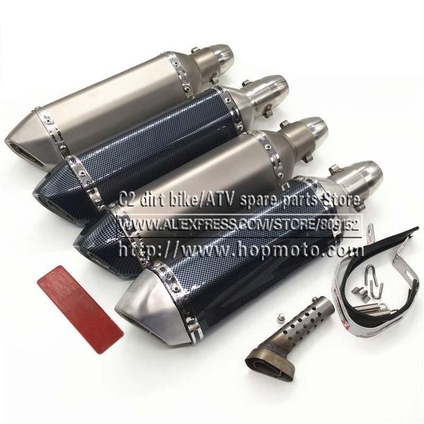 

motorcycle exhaust system 35-51mm universal modified racing muffle pipe for cb400 cbr600 cbr1000 cf250 r6 yzf yzr r1 e6r gsxr750