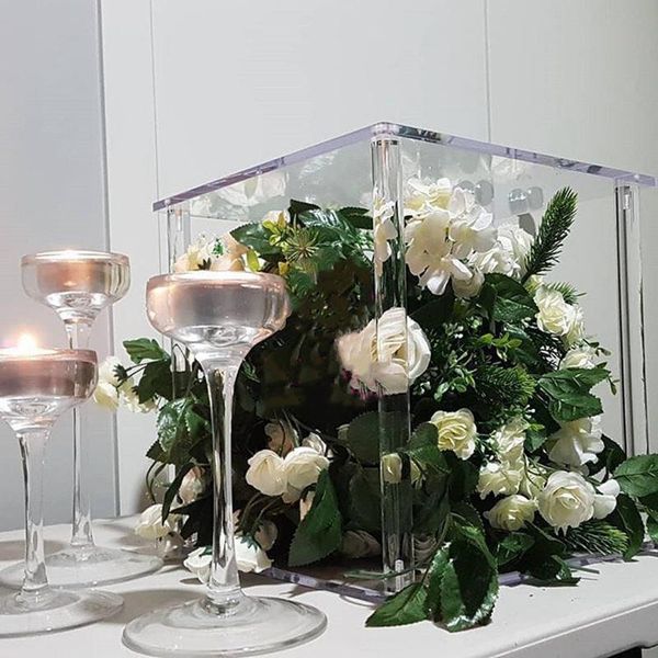 

party decoration 10 pcs / lot table flower rack acrylic crystal wedding road lead centerpiece cake stand event christmas
