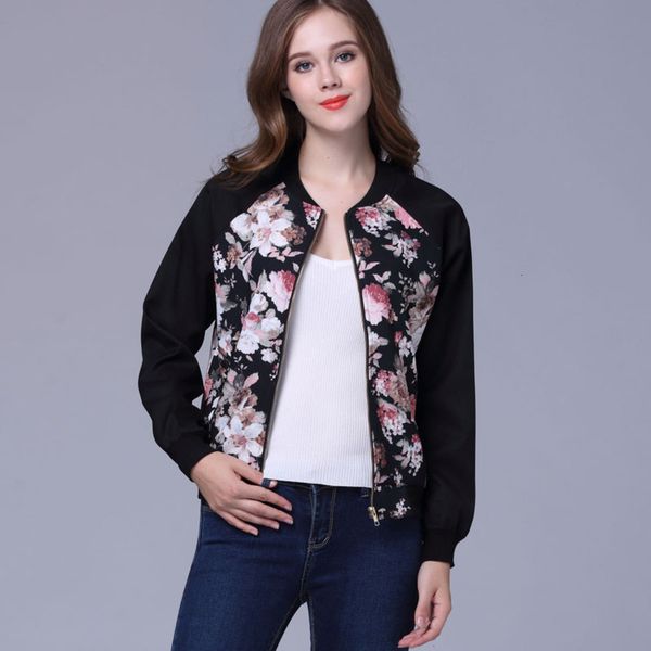 

casual dresses women's autumn winter coat printed zipper baseball, Black;gray