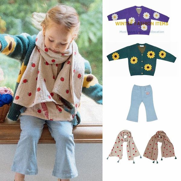 

pullover 2021 autumn todder girl clothes cardigan sweater green printed floral knitted outwear coat for children clothings, Blue