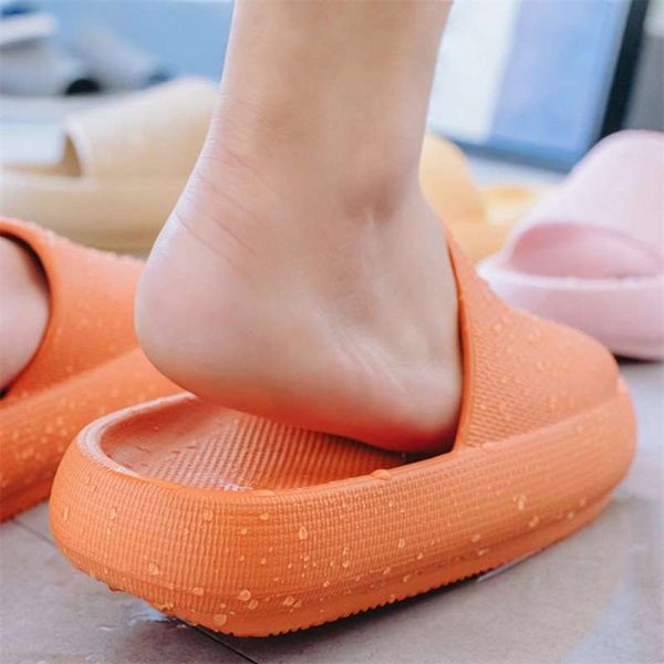 

summer platform slippers slide sandal men beach high heels shower thick soft sole ladies boys girls bathroom shoes 210928, Black