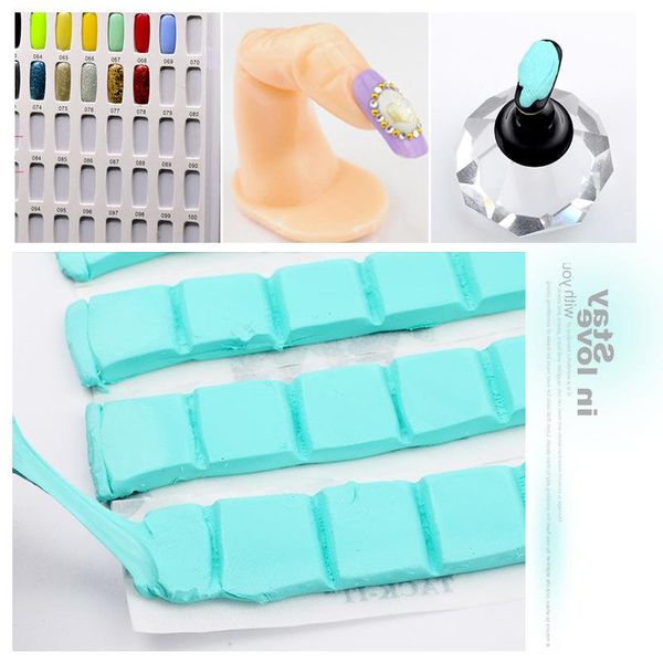

nail art templates 1 sheet reusable adhesive glue clay stick multi-purpose non toxic tool diy manicure false nails tips decoration, White