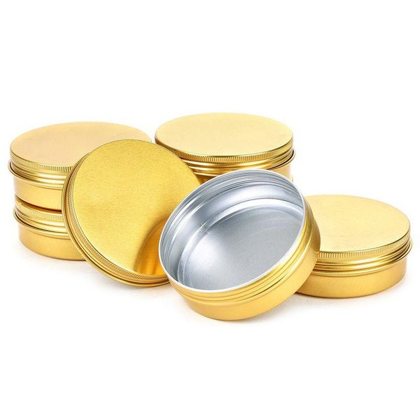 

bathroom storage & organization tin cans screw containers aluminum round steel travel tins jar food metal with lids,go