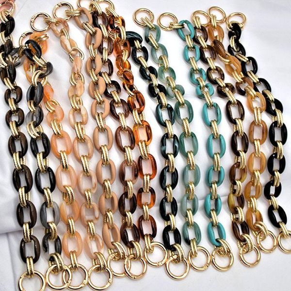 

bag parts & accessories women shoulder chain bags handle acrylic resin handbag strap big size circle series chains ornament, Black