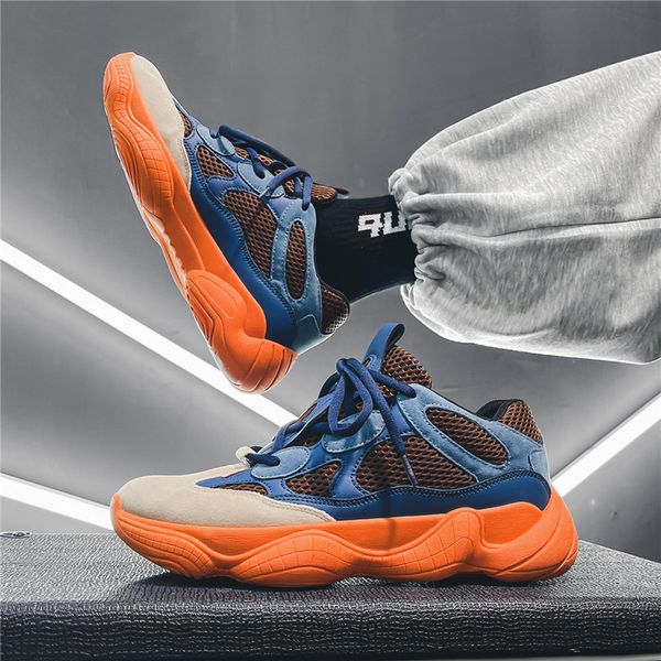 

spring and autumn trend daddy shoes men's breathable sports shoes, Black