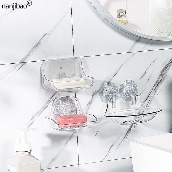 

soap dishes bathroom non-perforated dish wall-mounted drainable holder creative paste tray storage accessories