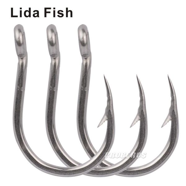 

lida fish brand stainless steel sea hook with thorn belt hook, suitable for seawater corrosion resistant 10 / bag and 5 fishing hooks