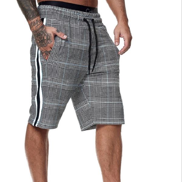 

2021 trending style m-3xl casual pants mens european and american plaid fashion slim fitness sports pants, White;black