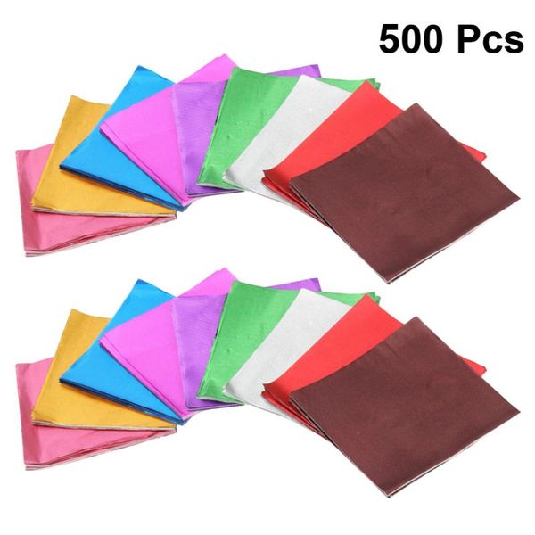 

gift wrap 500pcs colorful candy packing paper unique chocolate wrapping for home party (random color)