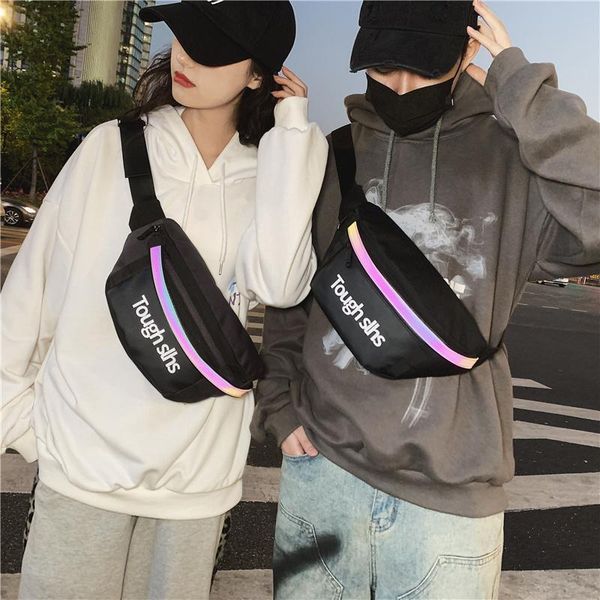 

waist bags sports bag fanny pack street trend crossbody chest hip hop nylon shoulder belt reflective packs