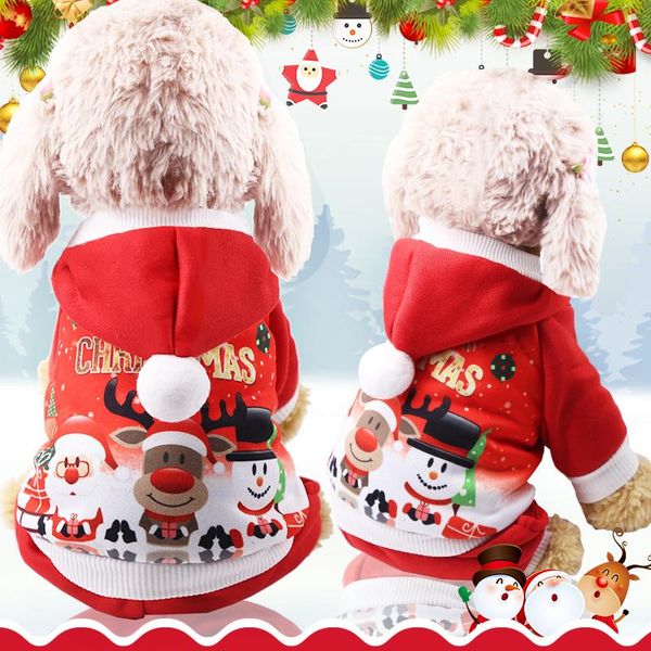 

dog apparel 2021 christmas clothes red coat pattern pet tree winter cute autumn hoodies