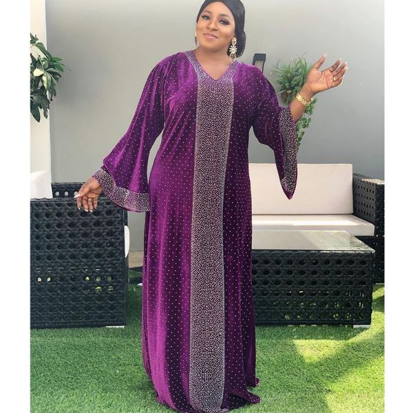 

velvet african dresses for women 2021 autumn africa clothing muslim long maxi dress fashion lady ethnic, Red