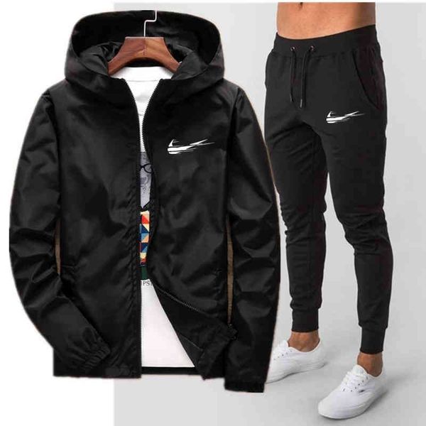 

men's printed hooded et, casual sportswear, 2021, Black