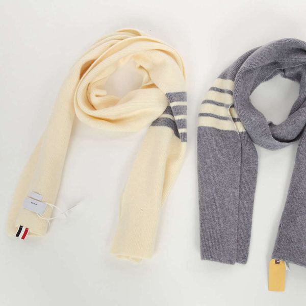 

chaopai tb yarn dyed four bar scarf in autumn and winter, Blue;gray