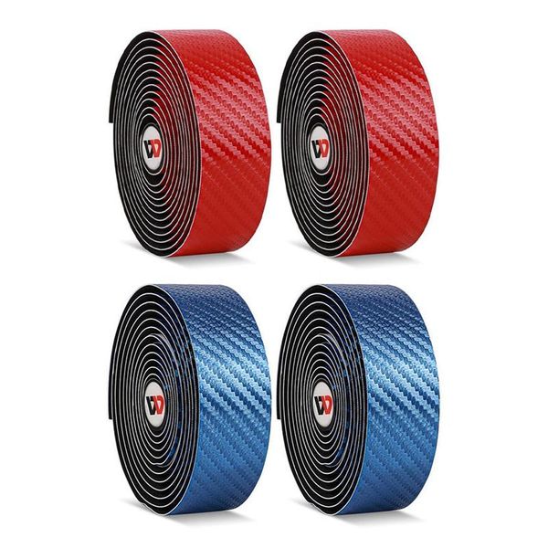 

bike handlebars &components west biking 2 set bicycle handlebar tape soft bars pu eva mtb cycling wrap straps mountain end plug, red & blue
