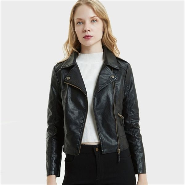 

new spring jackets women riverdale southside serpent zipper pu girls coats slim fit jacket outwear clothes 200919, Black;brown