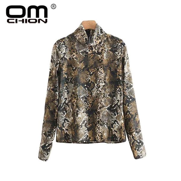 

women's blouses & shirts omchion chemise femme 2021 autumn winter leopard printed womens and casual vintage stand collar fashion shirt, White
