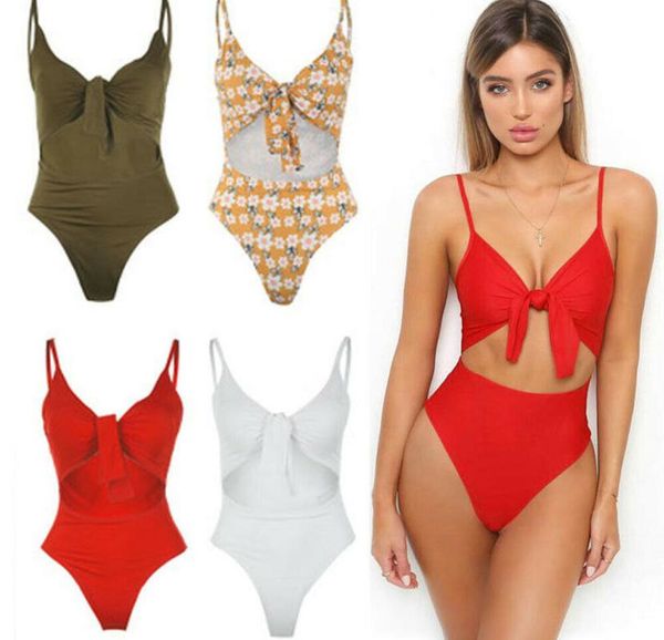 

one-piece suits 2021 style fashion women swimwear two-piece push up solid bow padded bikini bathing beach