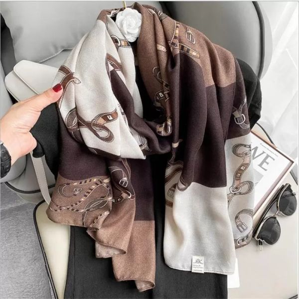 

scarves fashion scarf women hijab foulard pashmina winter autumn warm head design printed lady shawl wrap stoles bandana1, Blue;gray
