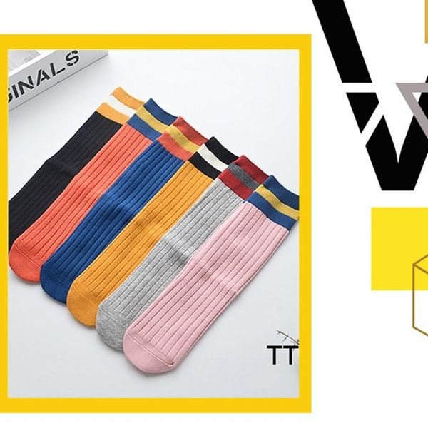 

1pcs baby socks knee high kids stripes sport for girl sweet princess long tube leg warmer 3-10y, Pink;yellow