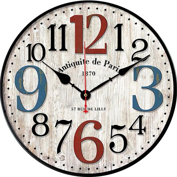 

wall clocks large decorative round clock living room decor saat fashion silent vintage watch teen decoration