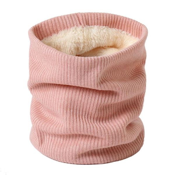 

scarves cervical protection scarf for men and women plush warm cover vertical stripe solid color knitted neck high collar, Blue;gray