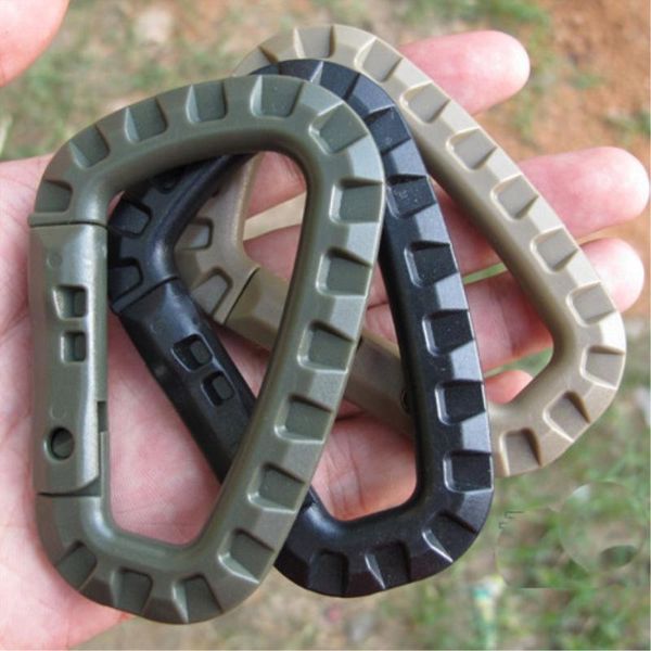 

outdoor gadgets 2pcs/set carabiner climb clasp clip hook backpack molle system d buckle military bag camping climbing accessories