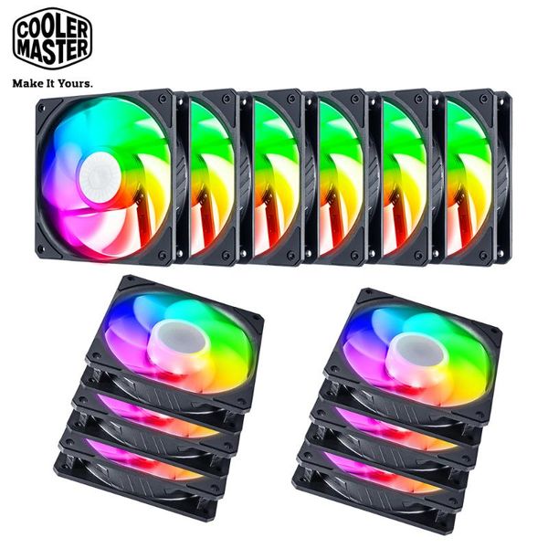 

cooler master 120mm 12v 4pin pwm 5v 3pin argb pc case cooling fan heat sink radiator reverse blade for computer chassis fans & coolings