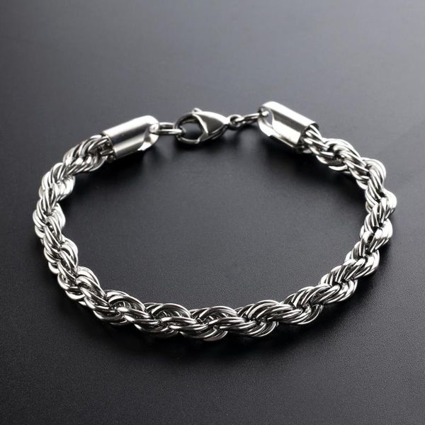

charm bracelets fashion anime men women stainless steel cuba bracelet curb chain vintage jewelry steampunk gift wholesale, Golden;silver