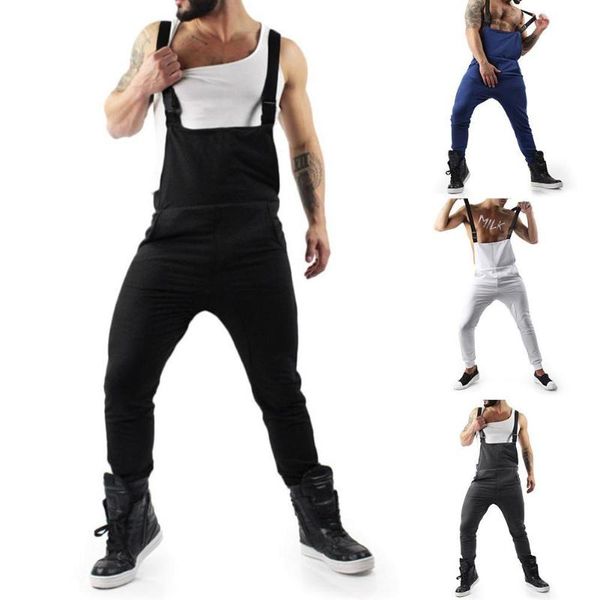 

women's pants & capris men slim-fit casual solid color long plants lapel jumpsuits sleeve chic rompers sleeveless overalls romper, Black;white