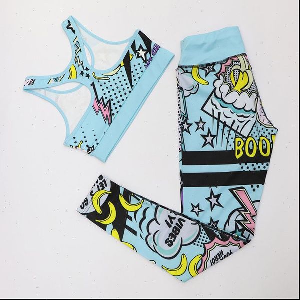 

boomcartoon printing leggings funny womens tracksuits two piece set workout tranning sports sets pink high quality, Gray