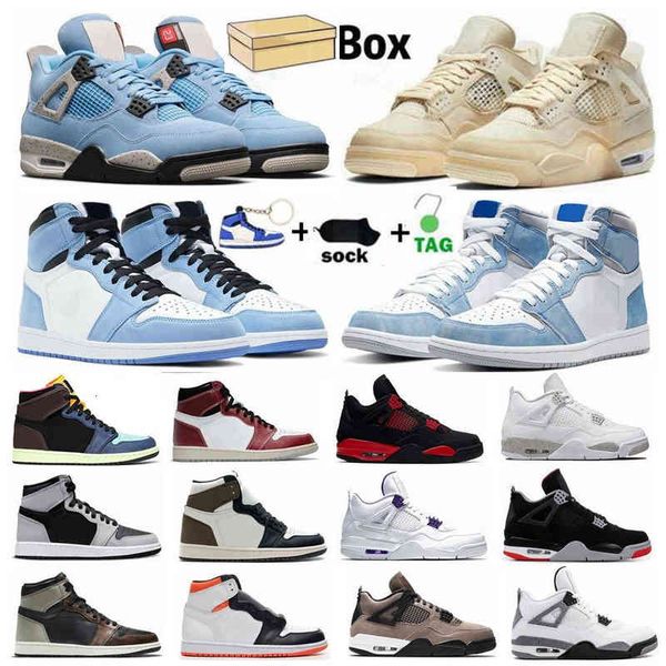 

with box basketball shoes sail 4 4s sneakers university blue 1 1s fire red thunder oreo bordeaux black cat shimmer guava ice bred white ceme