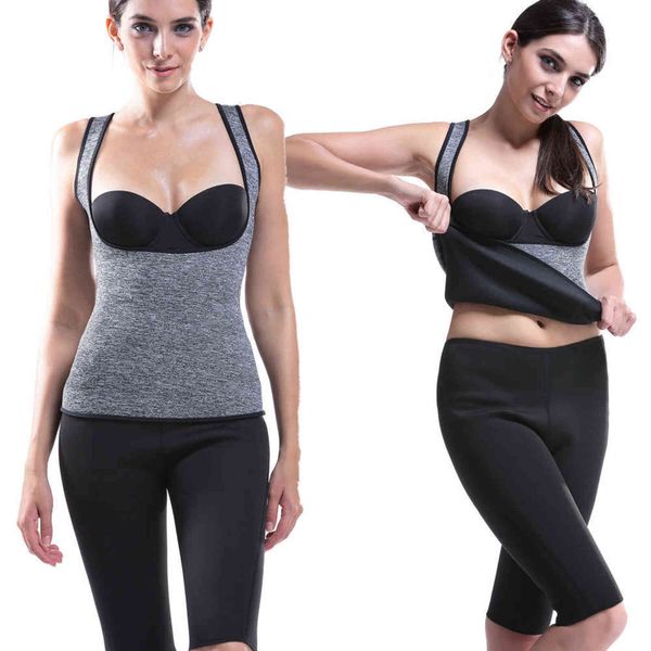 

luxury women's shapers neoprene bodysuit sports wicking waistcoat shapers sweat tight bodysuit, Black;white