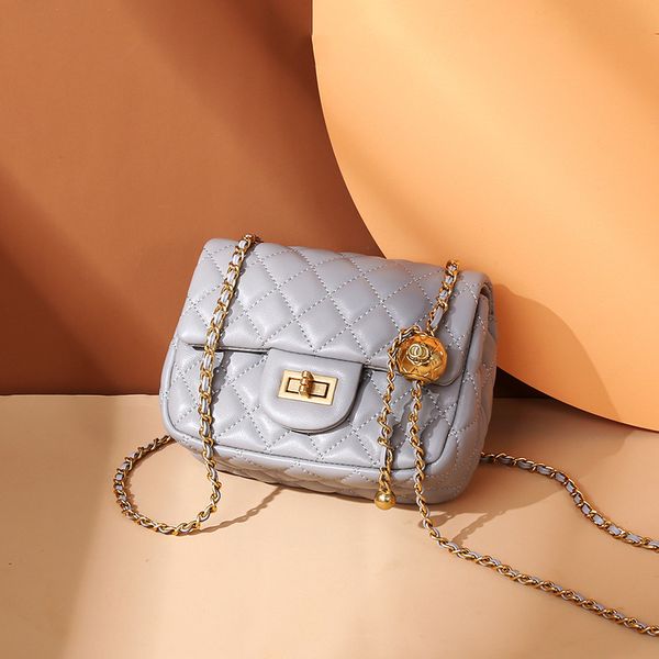 

sheepskin women's fangpangzi 2021 real leather single shoulder messenger bag fashion small fragrant lingge chain bagltd1