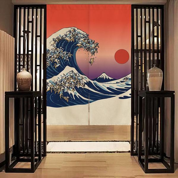 

japanese ukiyo-e door curtain restaurant kitchen sushi decoration & drapes