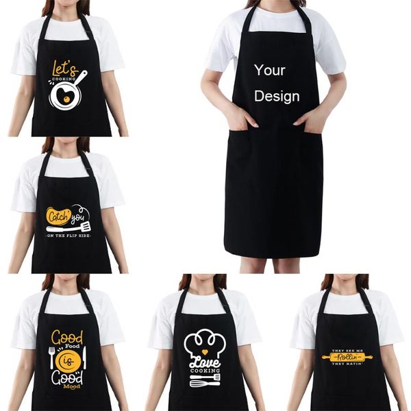 

aprons let's cooking funny waterproof oilproof kitchen baking bbq apron adjustable neck strap with three pockets