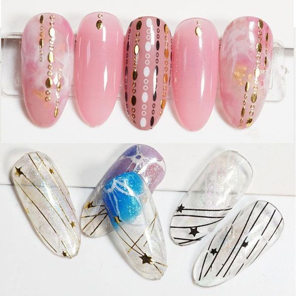 

black gold 3d lines nail stickers decal tassel strip line slider gilded holographic foils adhesive art decoration lace diy1